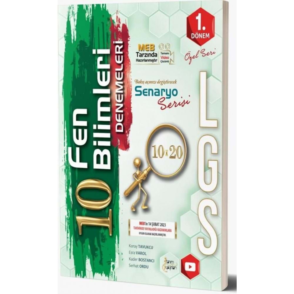 8.Sınıf LGS 1.Dönem Fen Bilimleri 10 Deneme - 2023 Özel Baskı