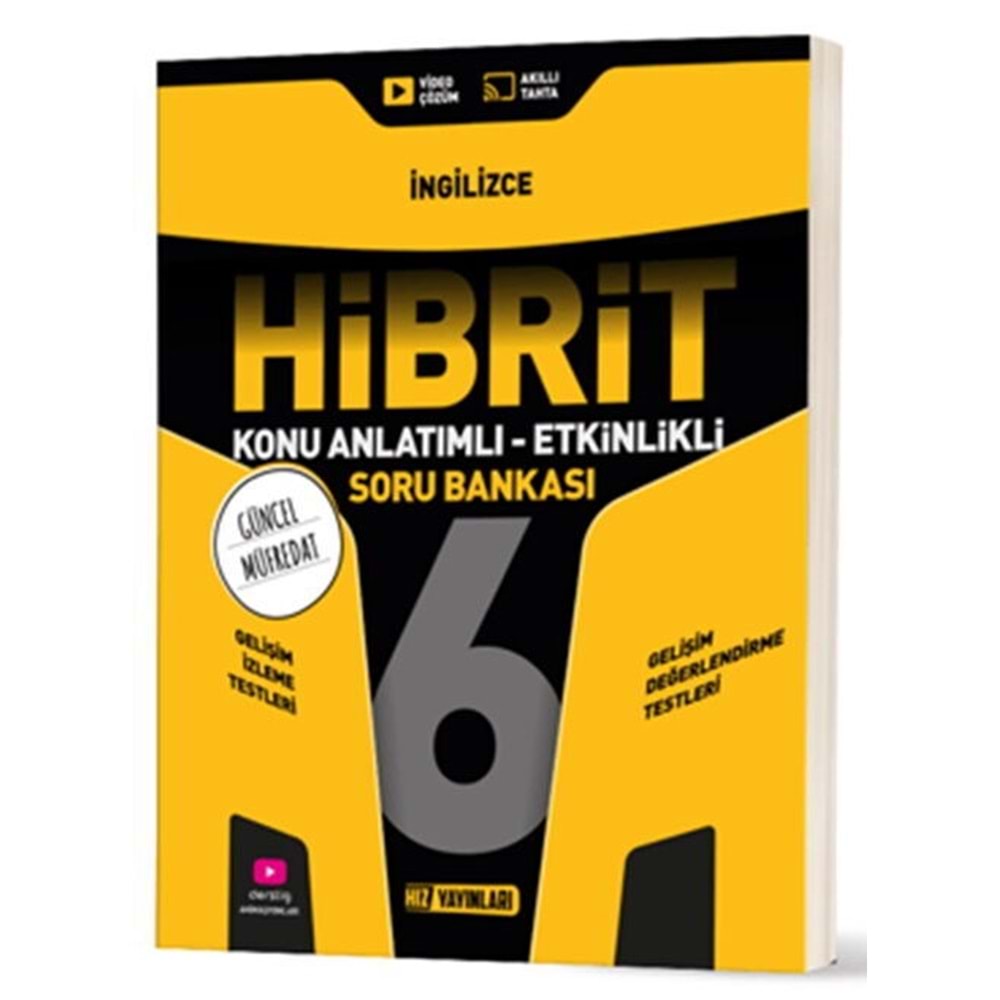 Hız Yayınları 6. Sınıf İngilizce HİBRİT Konu Anlatımlı Etkinlikli Soru Bankası