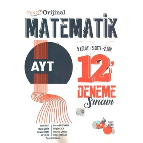 Orijinal Mikro AYT Matematik 12 li Deneme Sınavı