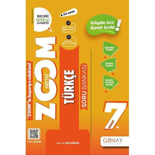 Günay Zoom 7. Sınıf Türkçe Soru Bankası