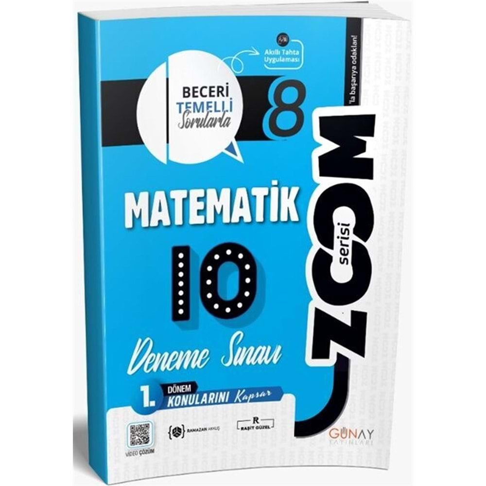 Günay Yayınları 8. Sınıf Matematik 1. Dönem 10 lu Zoom Serisi Deneme Sınav
