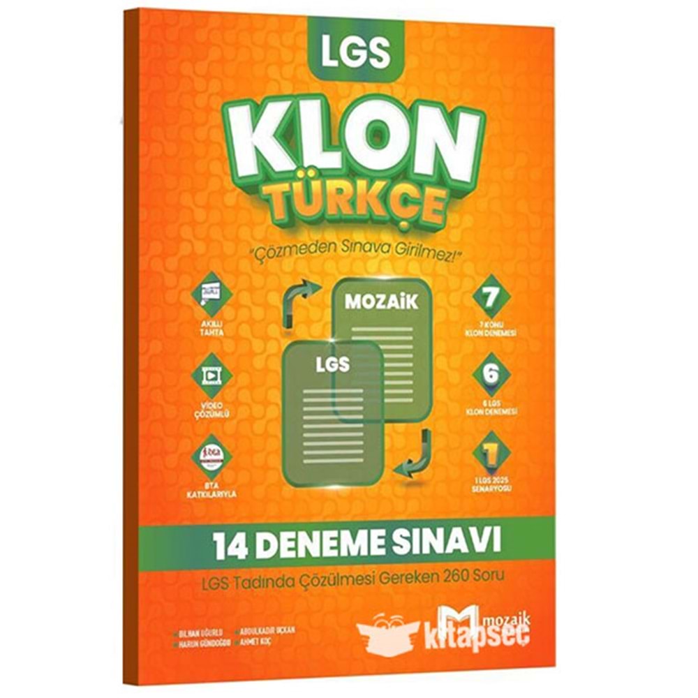 Mozaik KLON 8. Sınıf Türkçe 13 Deneme