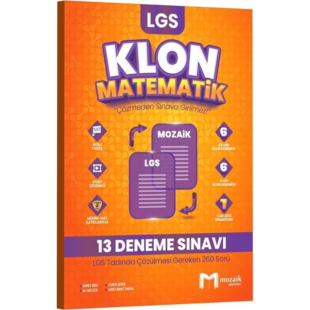 Mozaik KLON 8. Sınıf Matematik 13 Deneme